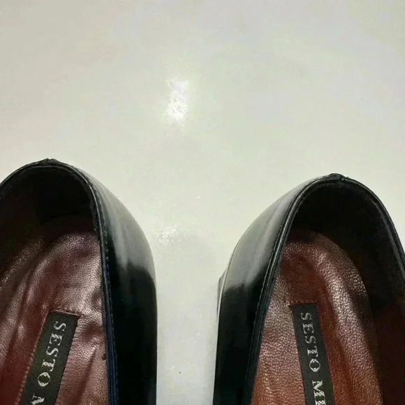 Sesto Meucci Italy women’s black leather slip on shoes made in Italy size 7 - Picture 5 of 9